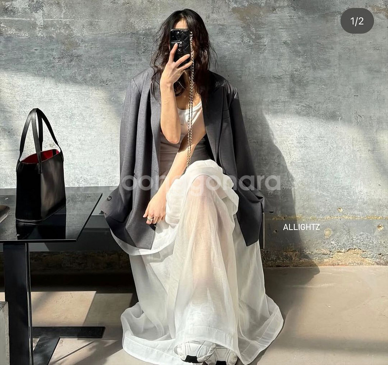 올라이츠 allightz 더블 오간자 스커트 M--6