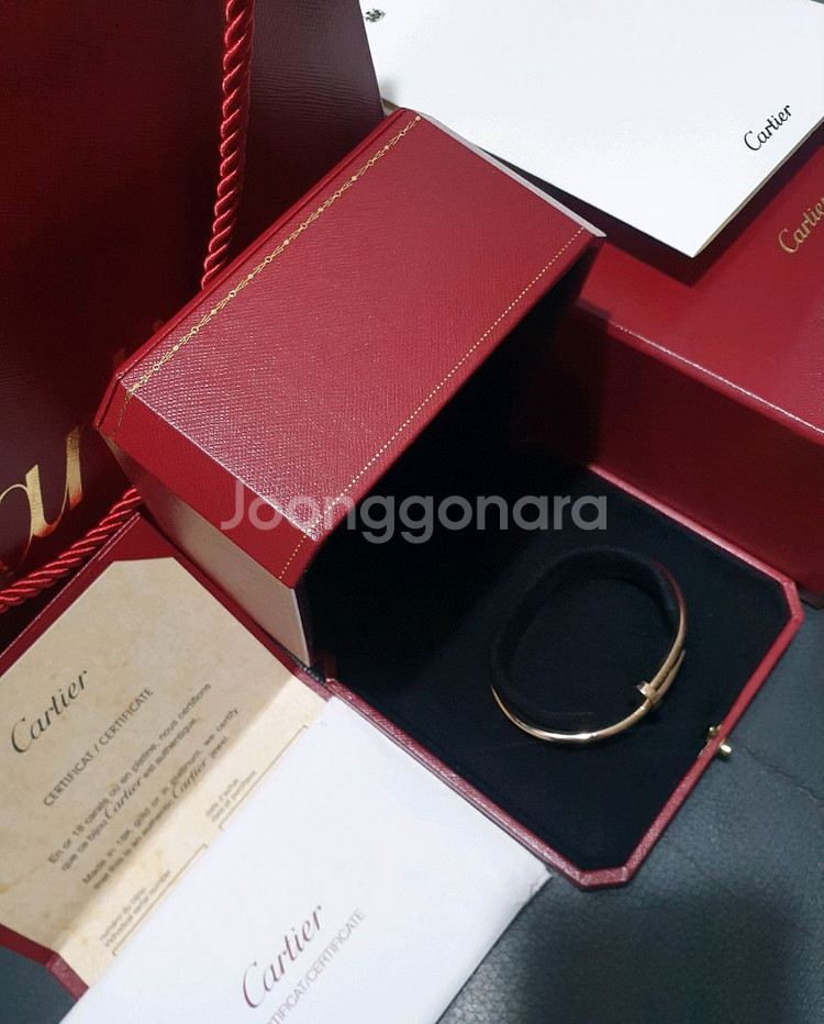 까르띠에 정품 저스트앵끌루 클래식 팔찌 핑크골드--1