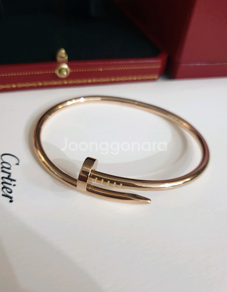 까르띠에 정품 저스트앵끌루 클래식 팔찌 핑크골드--6