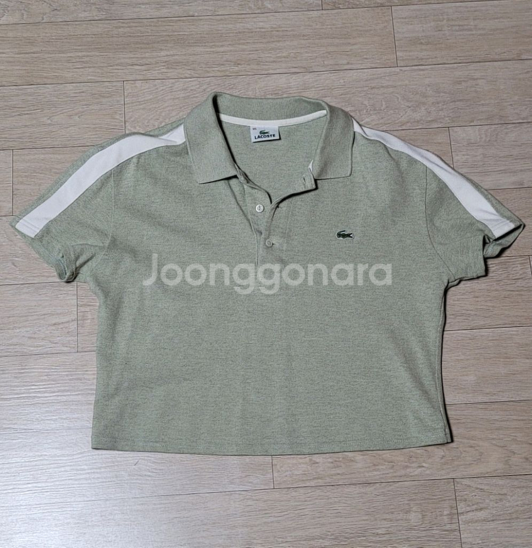 라코스테 녹차라떼색 크롭 카라티 반팔티 김코디 빈티지--0