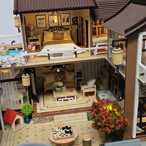 DIY 미니어처 편백나무 하우스 완성품