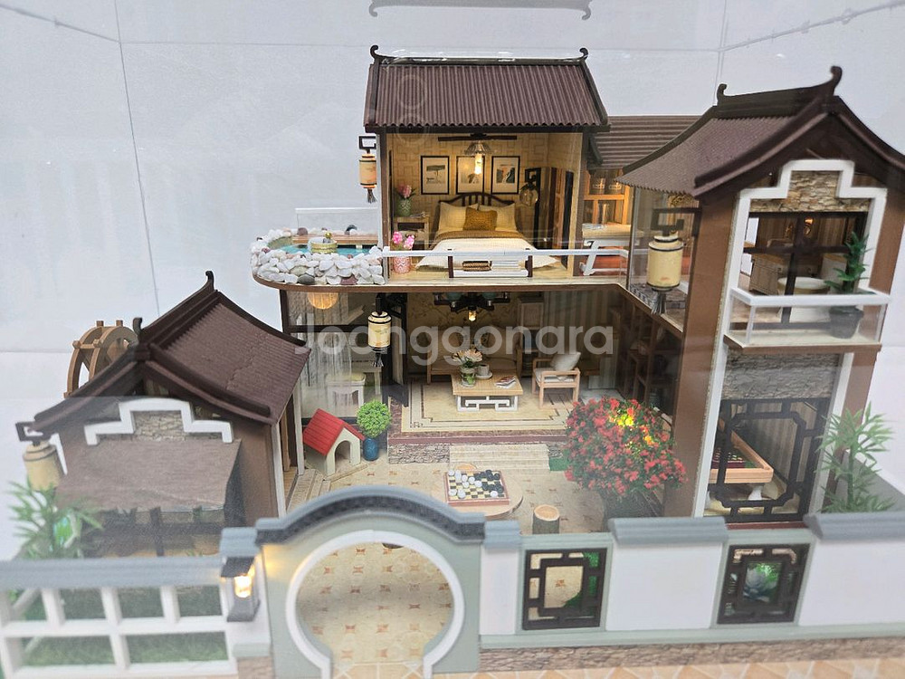 DIY 미니어처 편백나무 하우스 완성품--2