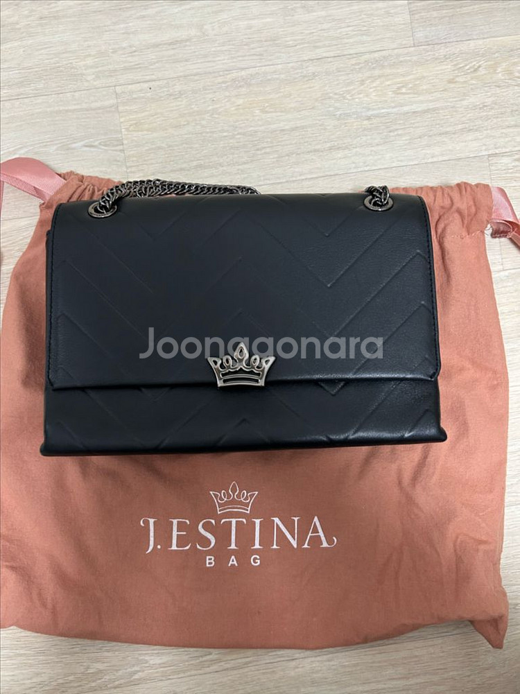 제이에스티나 블랙 체인백 퀼팅백--0