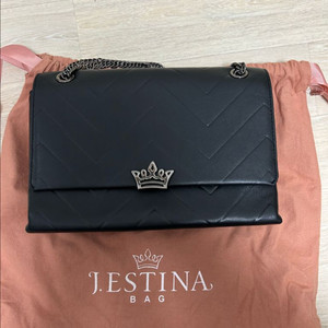 제이에스티나 블랙 체인백 퀼팅백