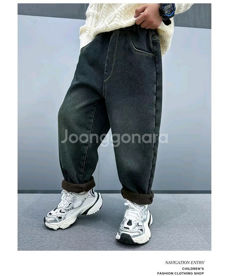 주니어 기모안감 겨울 청바지 2컬러 선택가능(미개봉)--4