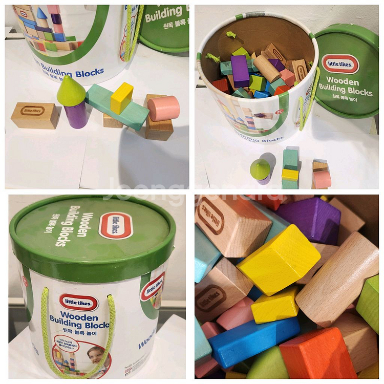 새상품 원목 교구 블록 레고 장난감 세트100p--0