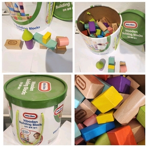 새상품 원목 교구 블록 레고 장난감 세트100p