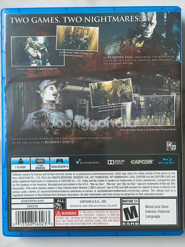 PS4 레지던트 이블 오리진 컬렉션 북미판--1