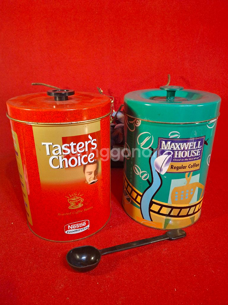 옛 대형 스텐커피통 2점--3