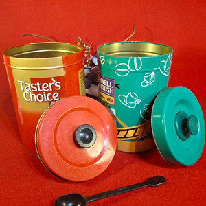 옛 대형 스텐커피통 2점