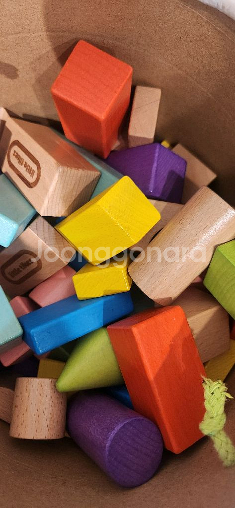 새상품 원목 교구 블록 레고 장난감 세트100p--2