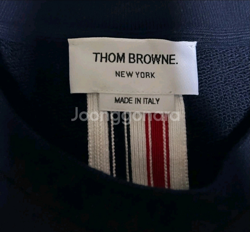 톰브라운 백삼선 네이비 맨투맨--2