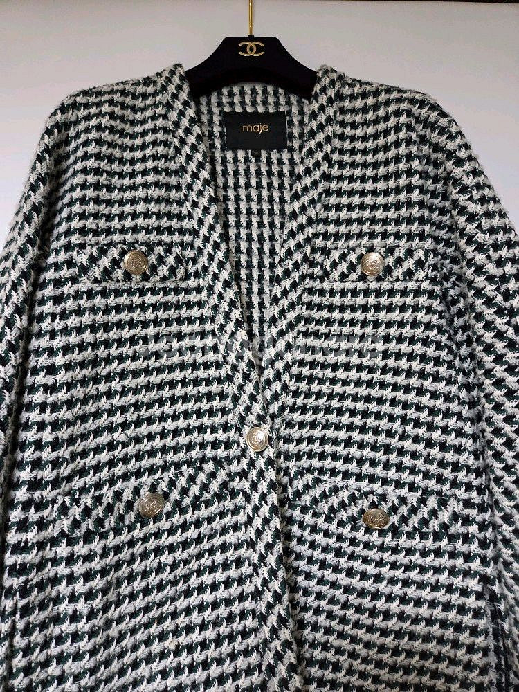 마쥬 maje 하운드투스 체크 트위드 자켓--3