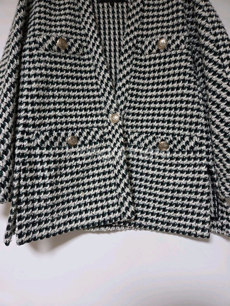 마쥬 maje 하운드투스 체크 트위드 자켓--4