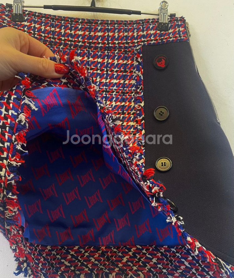 럭키슈에뜨 트위드스커트 럭키슈에뜨36 울스커트모직스커트--3