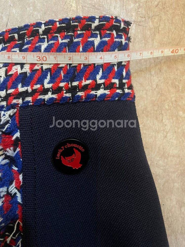 럭키슈에뜨 트위드스커트 럭키슈에뜨36 울스커트모직스커트--8