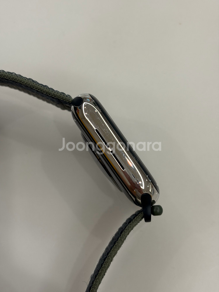 애플워치5 스테인리스 실버 44mm + 정품스트랩 4개--3