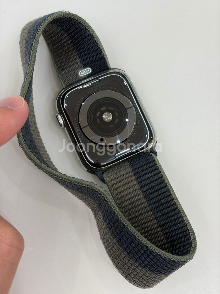 애플워치5 스테인리스 실버 44mm + 정품스트랩 4개--4