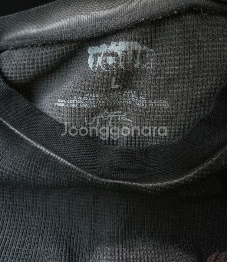 [L] 트래비스 스캇 내한 콘서트 MD 머천 블랙 롱슬--1