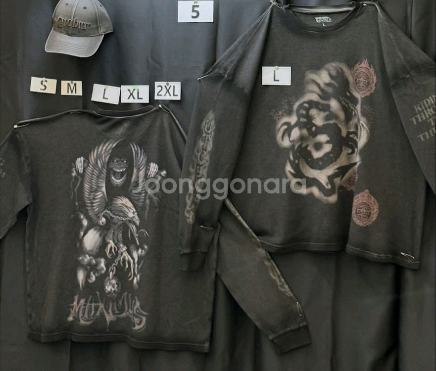 [L] 트래비스 스캇 내한 콘서트 MD 머천 블랙 롱슬--3