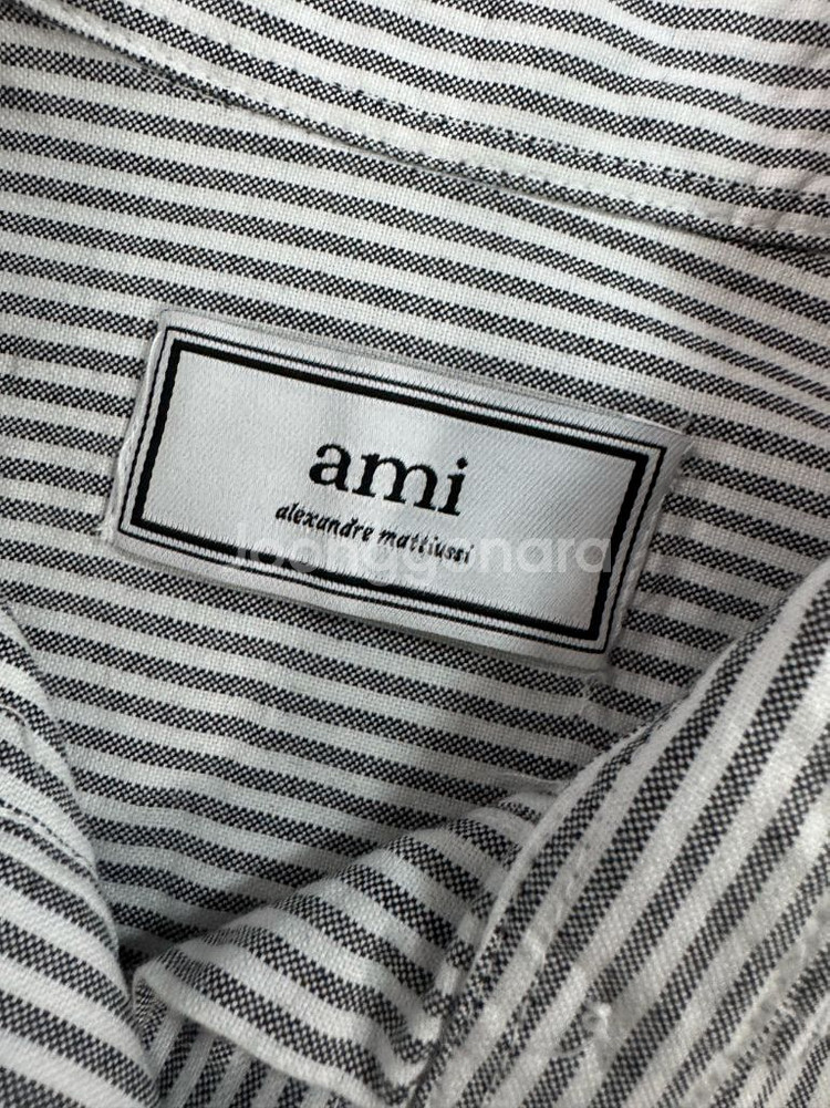 아미 Ami 2020년도 레드 자수 스트라이프 셔츠--1
