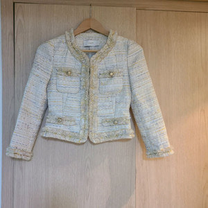 새상품 지고트 얇은 트위드 자켓 날씬55