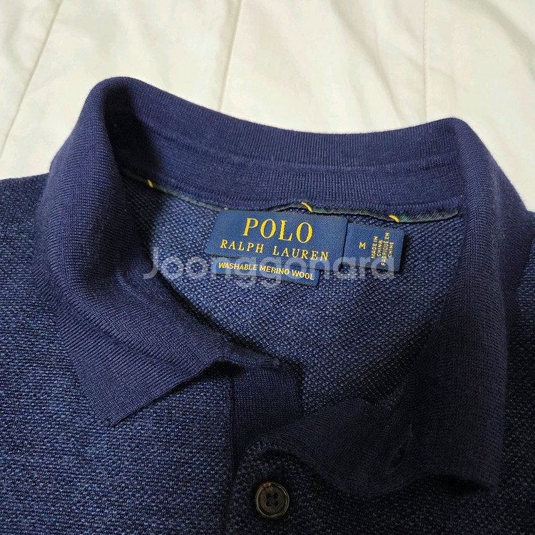 폴로 랄프로렌 워셔블 메리노 울 카라 니트 M 네이비--2