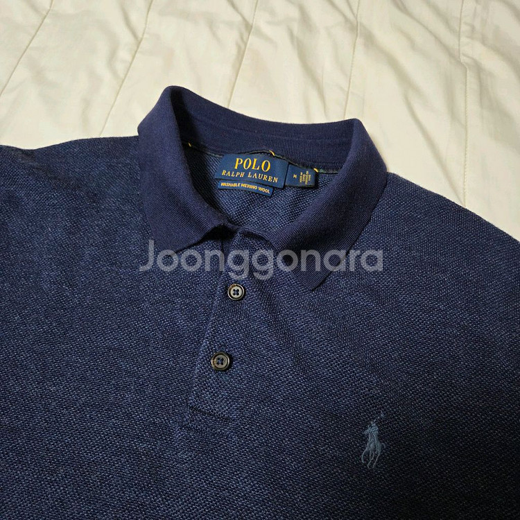 폴로 랄프로렌 워셔블 메리노 울 카라 니트 M 네이비--1