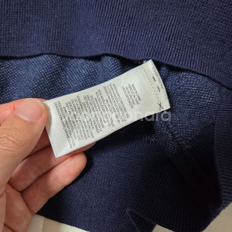 폴로 랄프로렌 워셔블 메리노 울 카라 니트 M 네이비--4