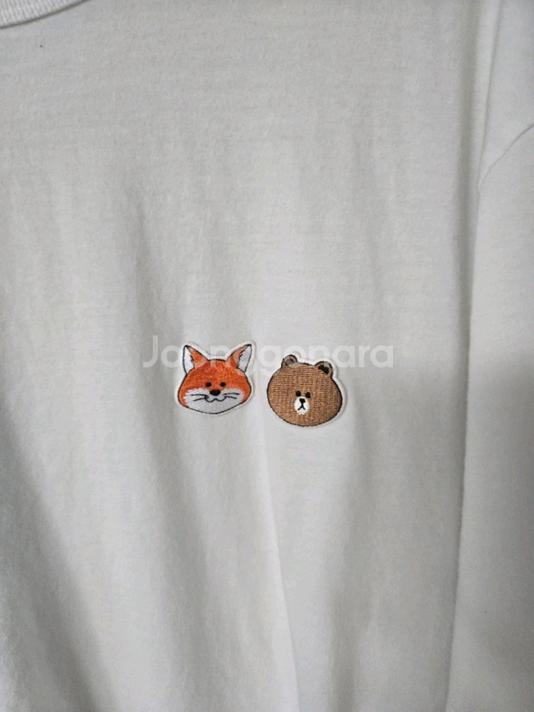 정품 메종키츠네 X 라인 콜라보 사이즈L 세탁완료--0