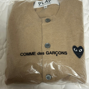 꼼데가르송 PLAY 베이지 블랙 하트 가디건 XXS(새
