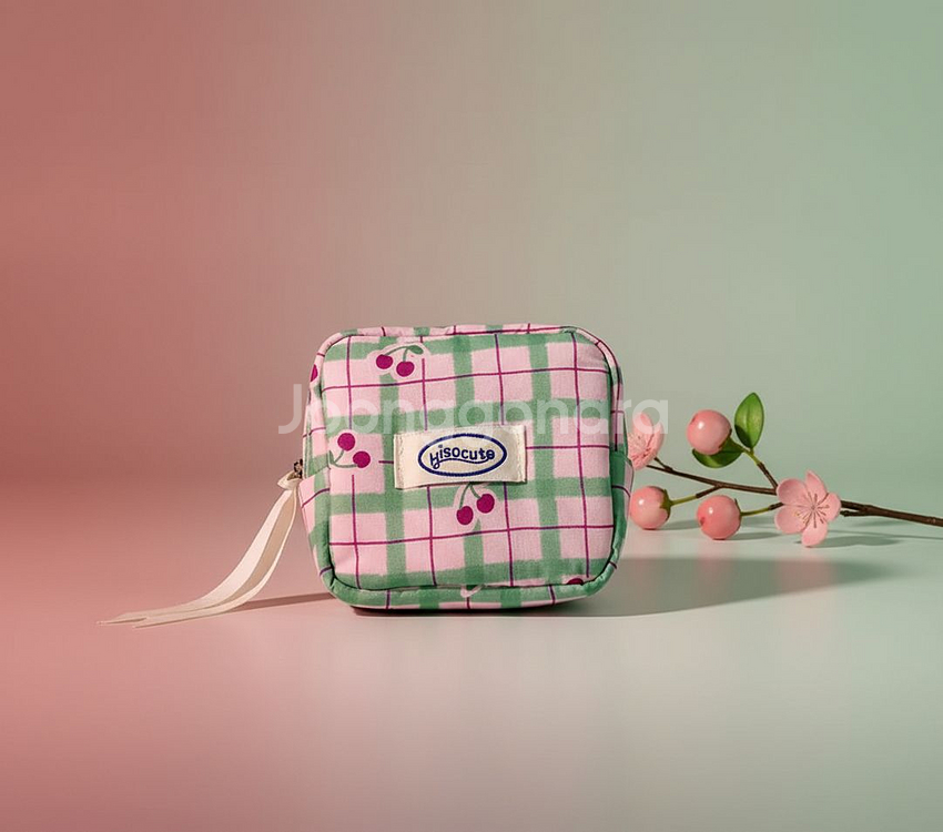 체리 파우치 그린핑크 팝니다--0