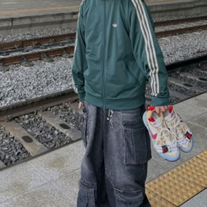 [S] 어널러코드 멀티 카고 데님 팬츠 블랙 / 워시드