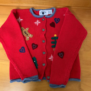 아동 크리스마스 빈티지 가디건 5-6y