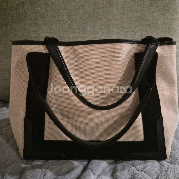 발렌시아가 캔버스 토트백 스몰 아이보리--1