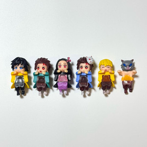 시크릿o,드래곤볼) 귀멸의 칼날 휴대폰 피규어 6종세트