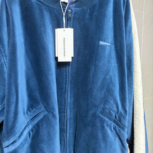 디스이즈네버댓 벨벳 트랙 자켓 블루 L