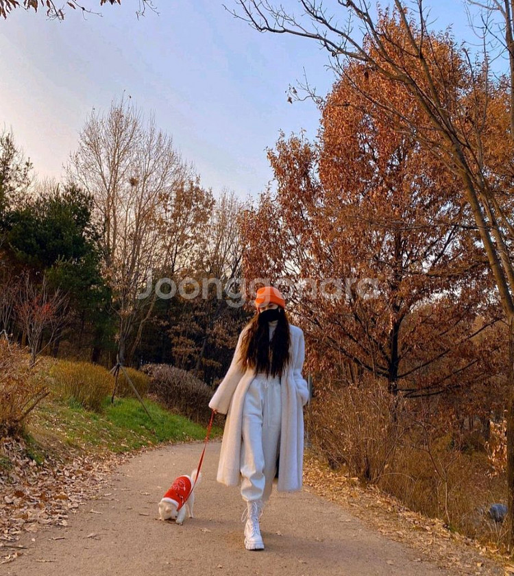 문트 세이블 페이크퍼 롱코트(크림아이보리)프리지아착용--8