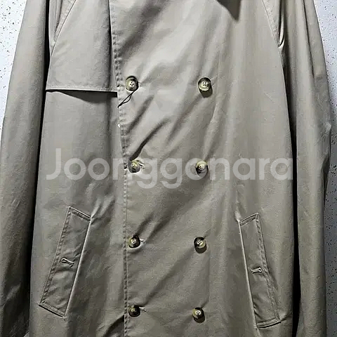 L) 자라 베이지 더블 브레스트 하이테크트렌치코트--3