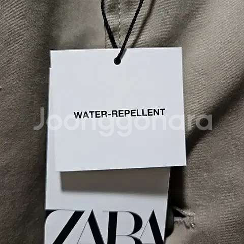 L) 자라 베이지 더블 브레스트 하이테크트렌치코트--5