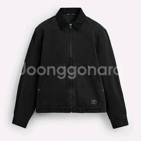 M) 자라 블랙 데님 집업 워크자켓 6987 411--0
