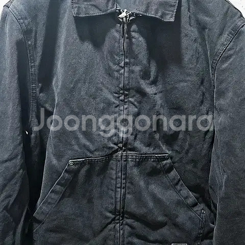 M) 자라 블랙 데님 집업 워크자켓 6987 411--5