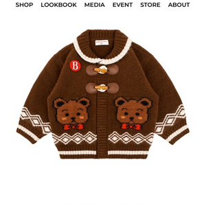 베베드피노 노르딕 곰돌이 가디건 100사이즈 새상품