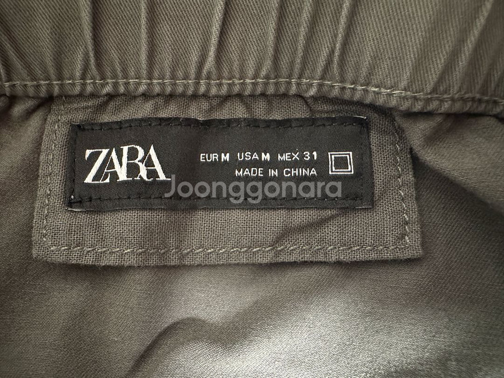 자라 카키색 와이드 팬츠 M(31~32)--4