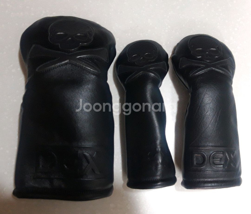 [미사용] 덱스골프 스컬 올블랙 헤드커버 세트--0