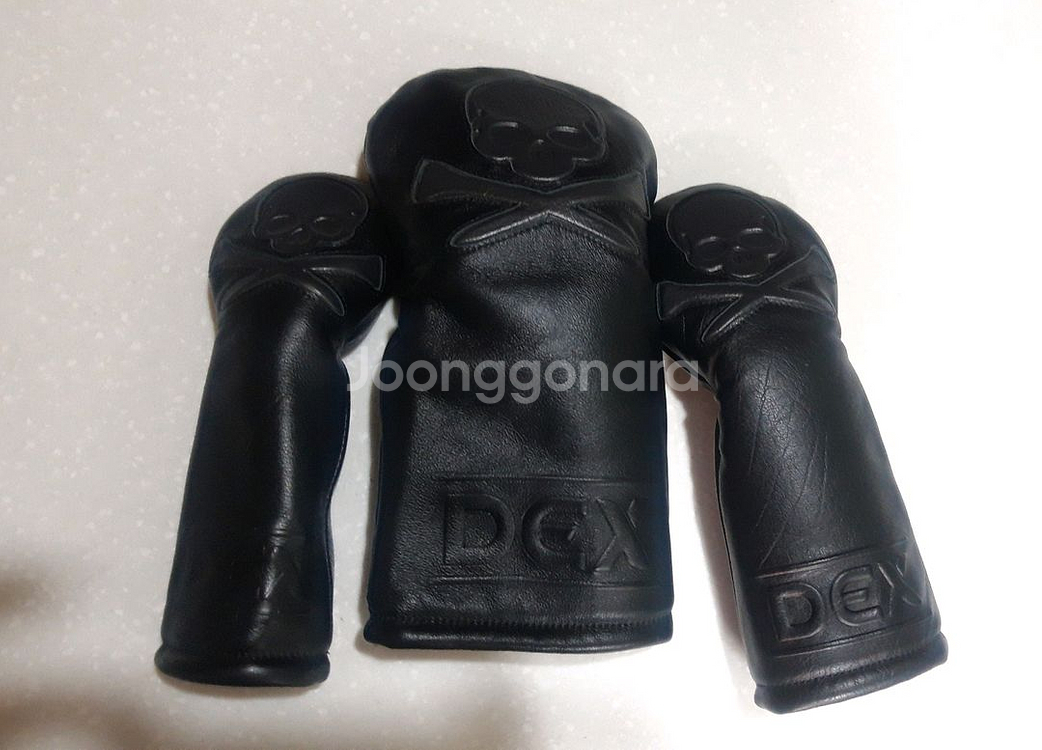 [미사용] 덱스골프 스컬 올블랙 헤드커버 세트--2