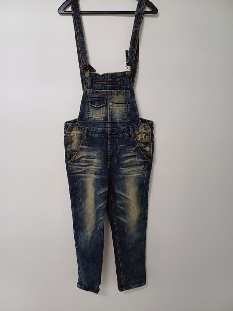 여성 지프 데님워싱 멜빵바지 (사방스판27-30)--8