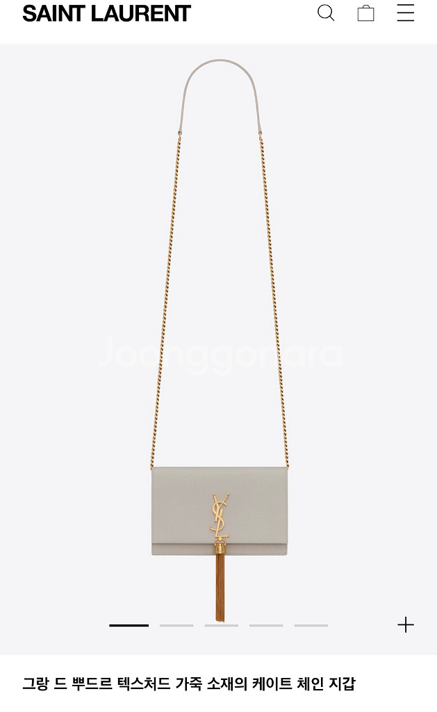 입생로랑 태슬 케이트백 (아이보리)--4