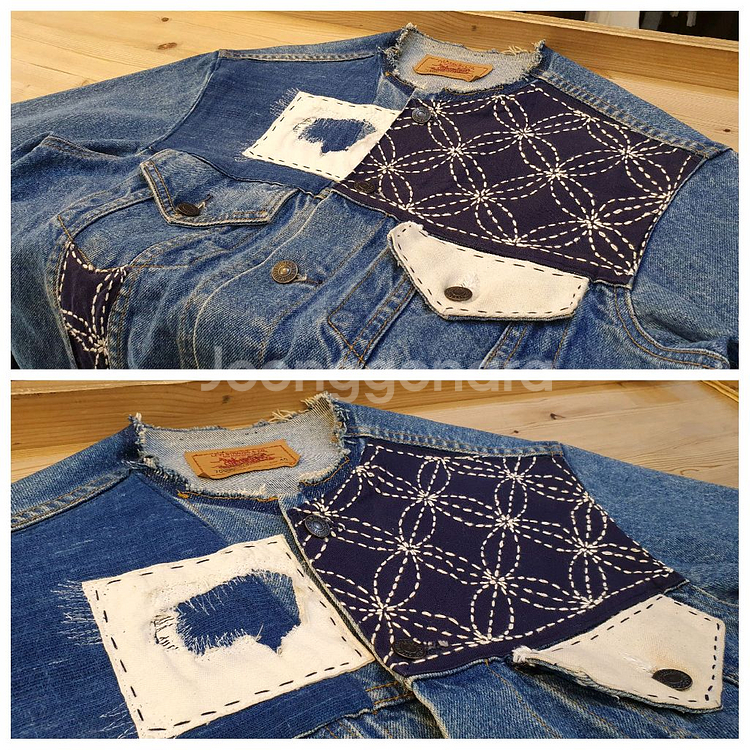 77.리바이스 퀼팅 라운드자켓--2