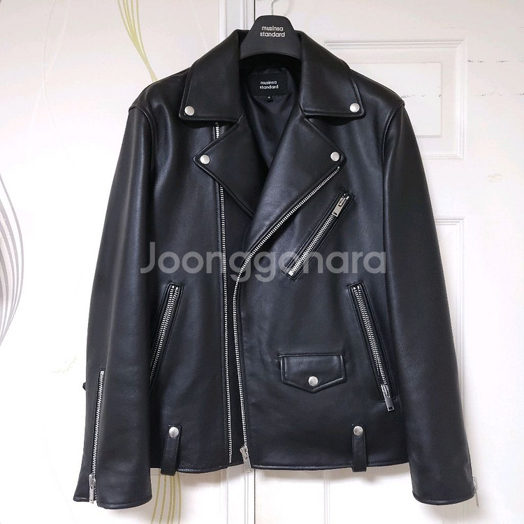 오버핏 레더 자켓--0